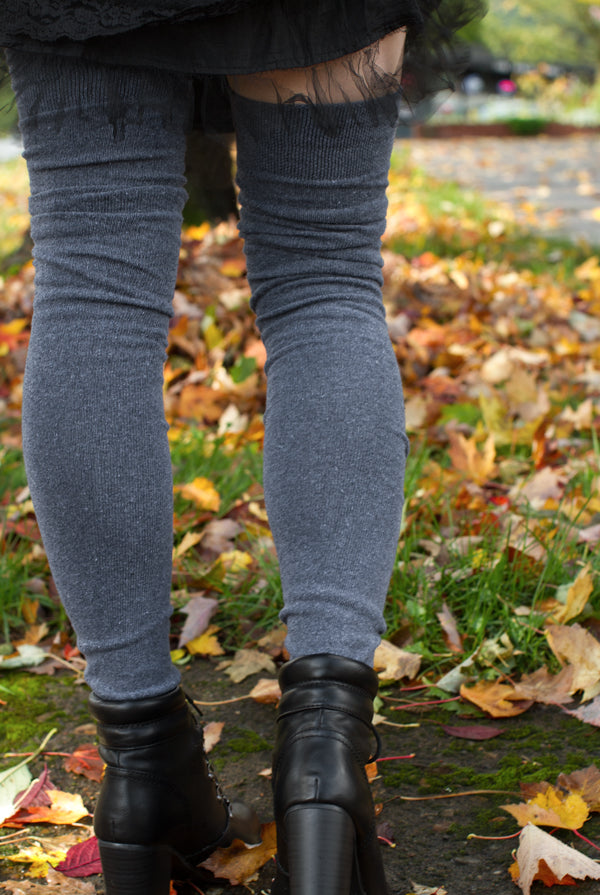 Longer Extraordinary Thigh High Socks in Steel Blue
