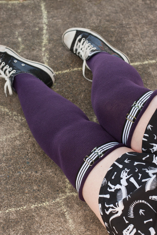 Roll Top Extraordinary Thigh High - Plum