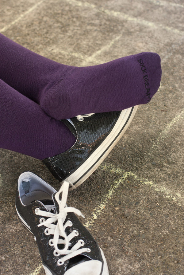 Roll Top Extraordinary Thigh High - Plum
