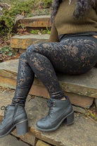 Tropical Floral Print Fleece Lined Leggings