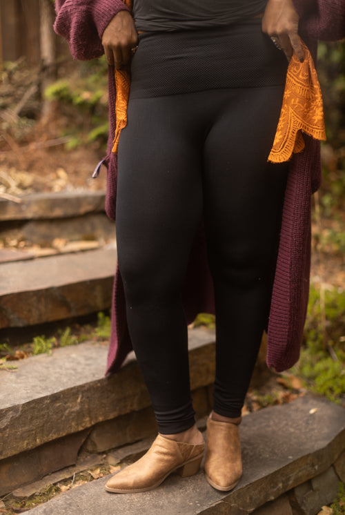 Plus Size High Waisted Fleece Lined Leggings