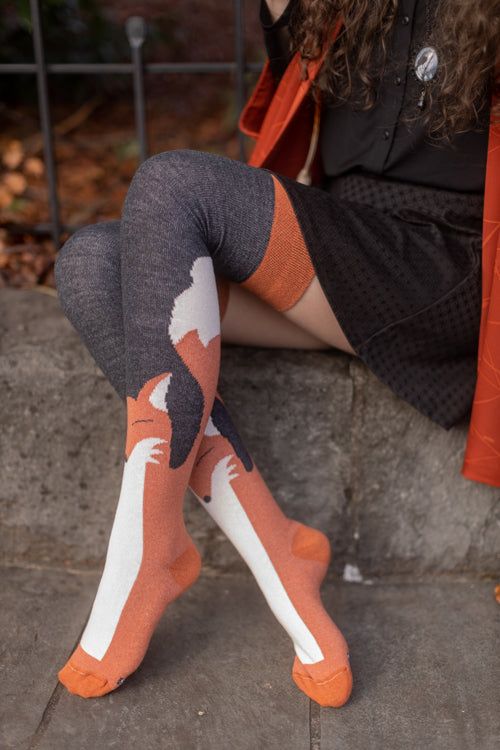 Foxy Thigh High Socks - Spice