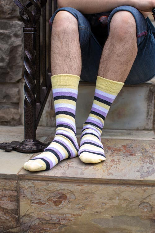 Pride Stripes Cotton Crew Socks - nonbinary