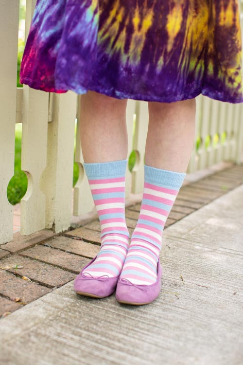 Pride Stripes Cotton Crew Socks - trans