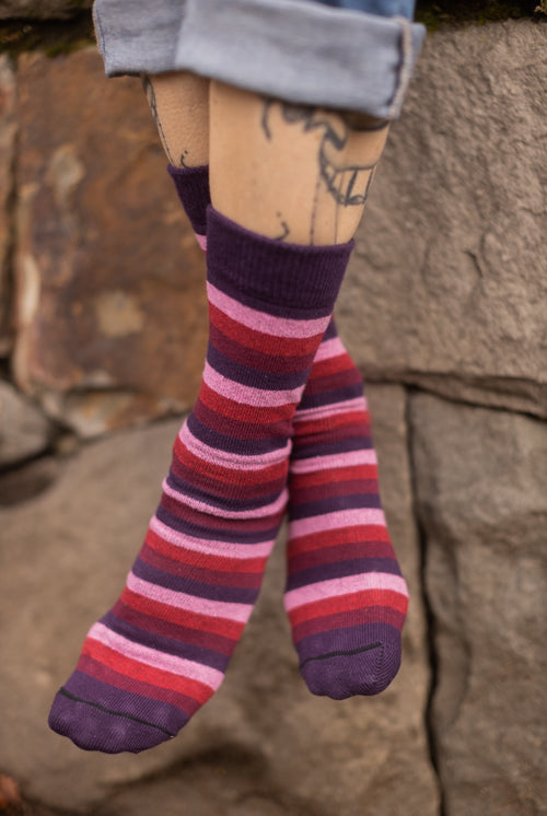 Simply Striped Tube Socks - Sweet heart