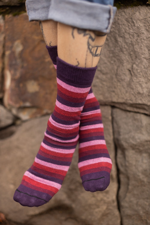 Simply Striped Tube Socks - Sweet heart