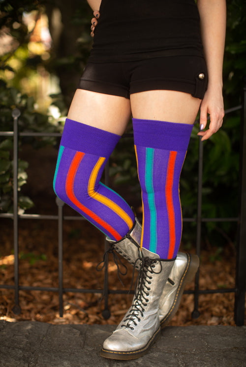 Thigh's the Limit Vertical Striped Socks