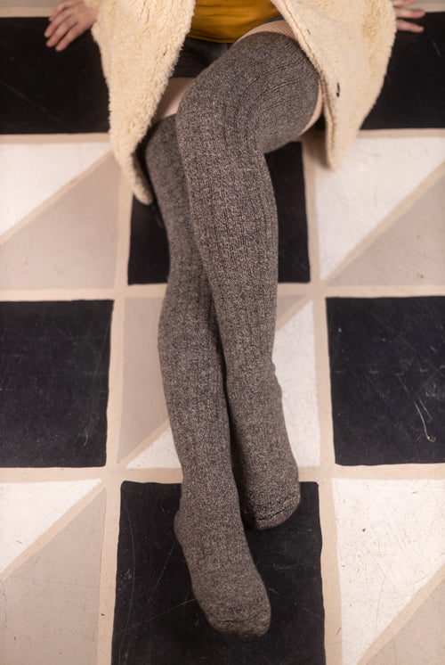 The Alaskan Thigh High – Merino Wool Socks - Cinder