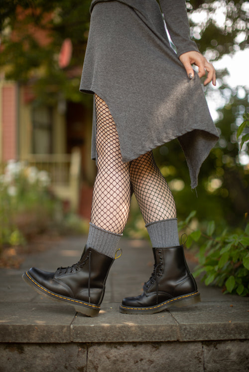 Classic Ribbed Bootsocks - charcoal