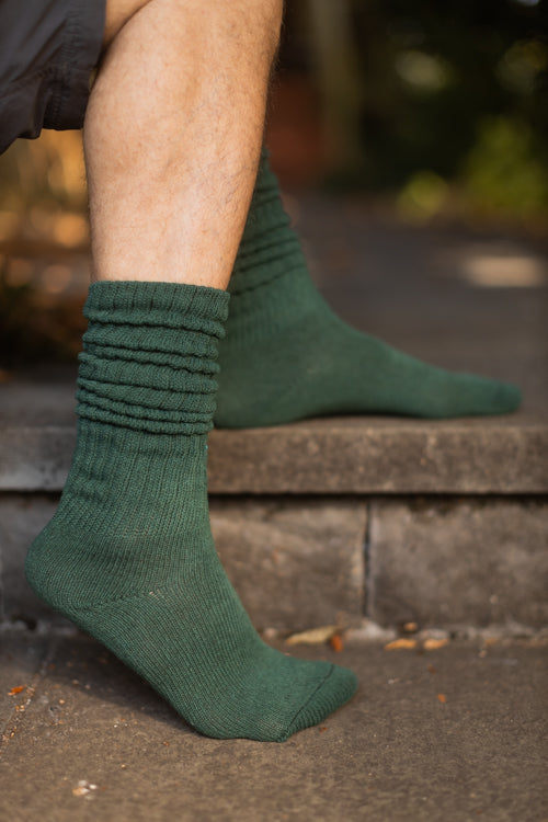 Cotton Slouch Socks - hunter