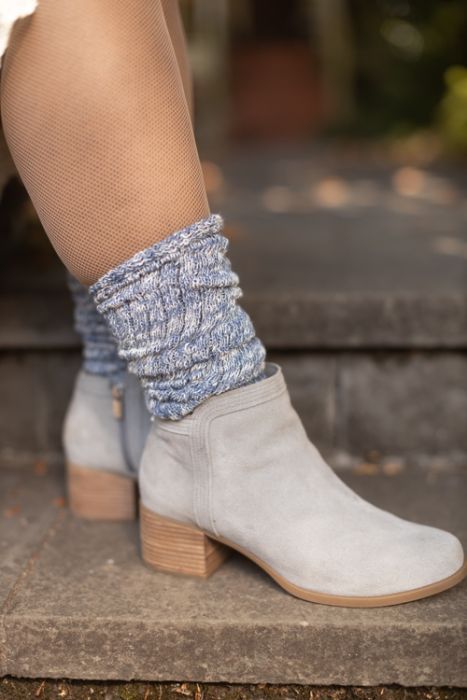 Marled Slouch Socks - Denim