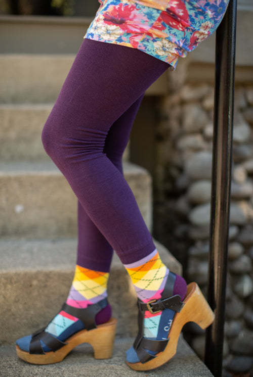 Signature Cotton Leggings - Purple