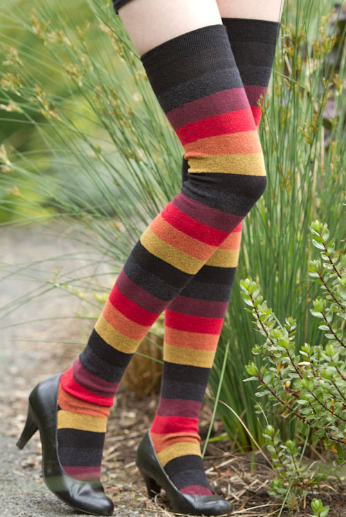 Longer Elemental Stripe Extraordinary Socks - Inferno