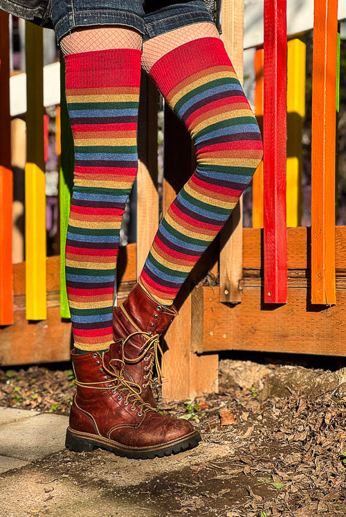 Longer Over the Rainbow Extraordinary Thigh High Socks