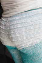 Micromesh Lace Ruffle Tanga Short - White