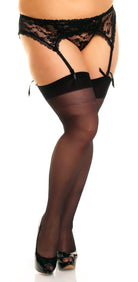 Perfect Sheer Stockings - Black - Large