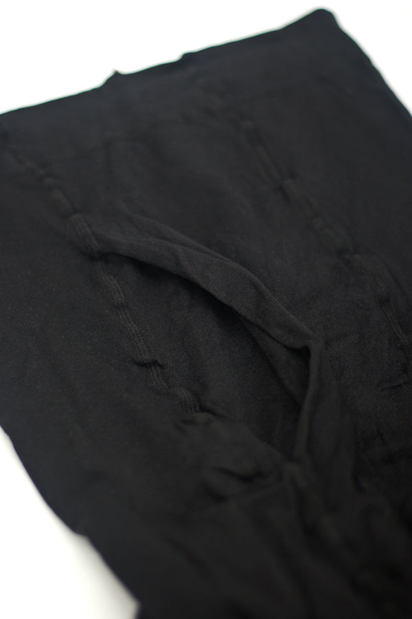 Opaque Tights with Fly - Black - Medium