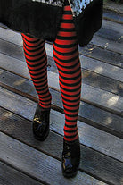 Striped Tights - Black & Red