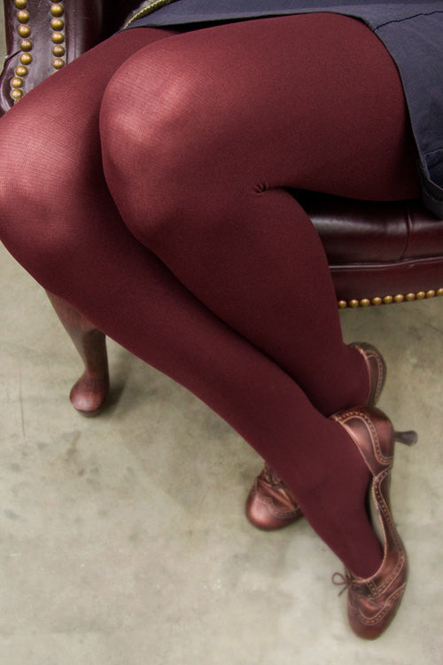 Opaque Tights - Burgundy