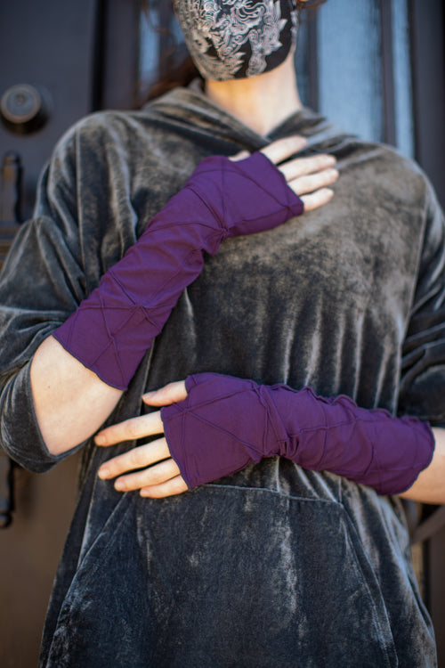 Textured Arm Warmers - Plum