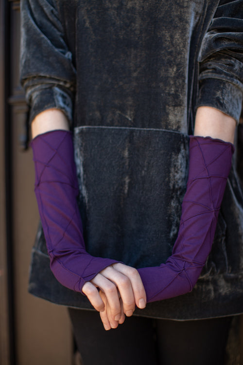 Textured Arm Warmers - Plum