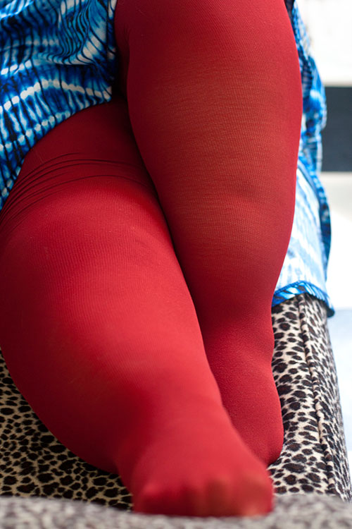 Big Tights Co. 180 Denier Tights - Red - Plus