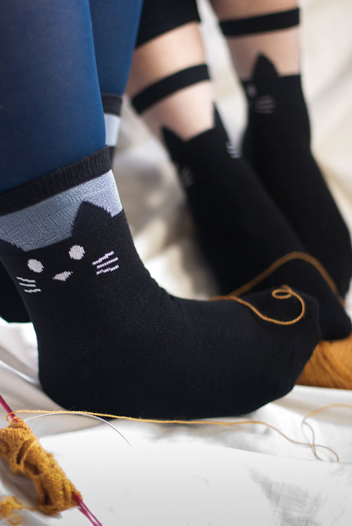 Black Cat Opaque & Sheer Anklet