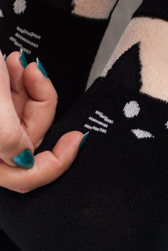 Black Cat Opaque & Sheer Anklet