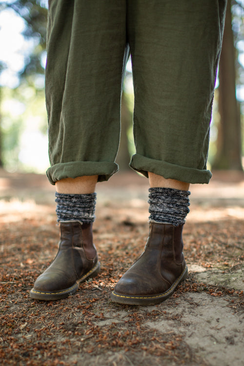 Marled Slouch Socks - Black