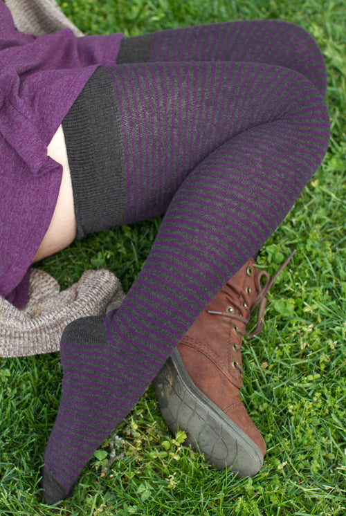 Boardwalk Extraordinary Thigh High - Dark Charcoal/Plum