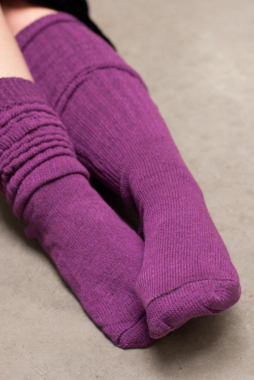 Cotton Slouch Socks - purple
