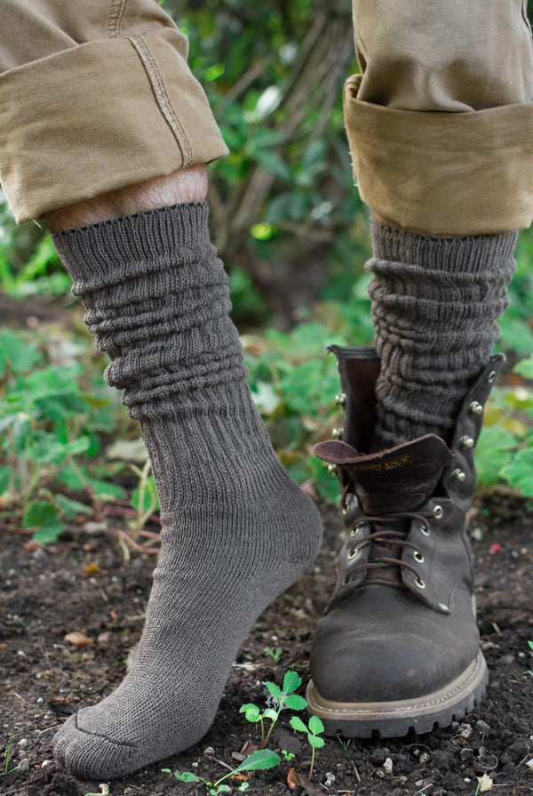 Cotton Slouch Socks - charcoal