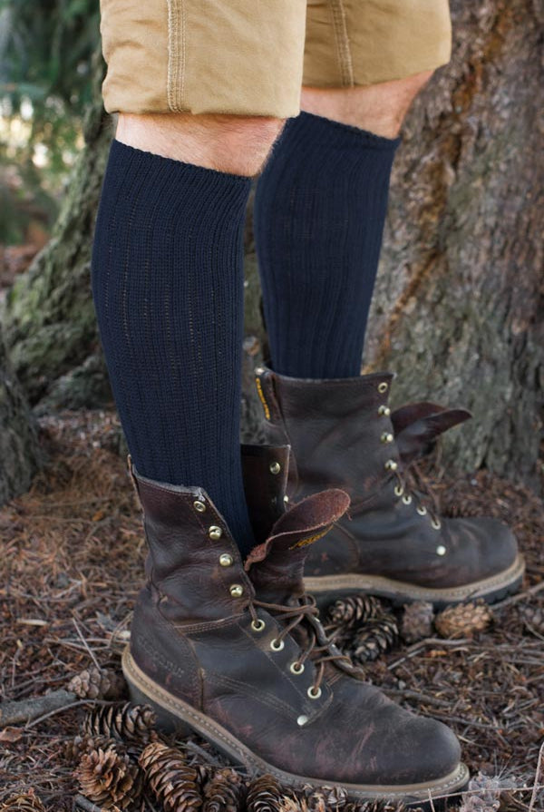 Cotton Slouch Socks - Navy