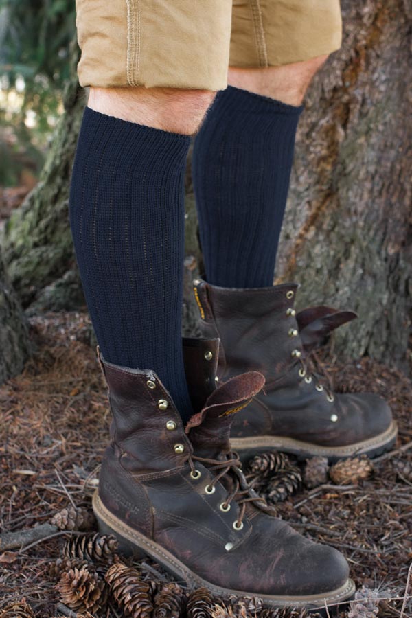 Cotton Slouch Socks - Navy