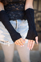 Textured Arm Warmers - Black