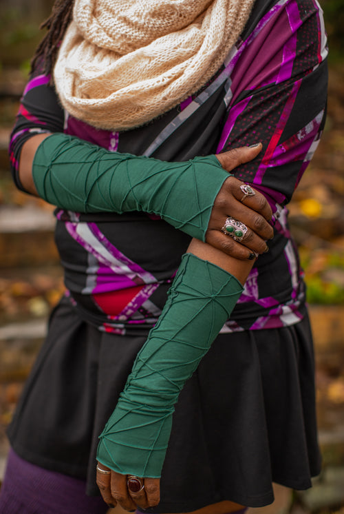 Textured Arm Warmers - Jasper