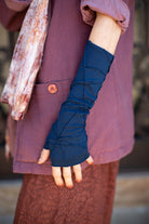 Textured Arm Warmers - Navy