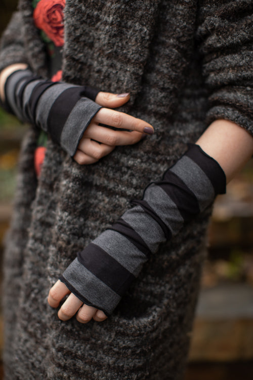 Soft Rayon Striped Arm Warmers