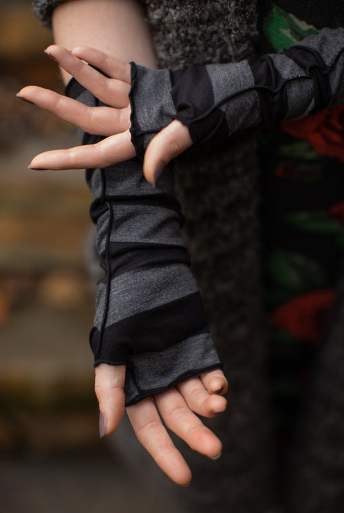 Soft Rayon Striped Arm Warmers