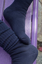 Longer Thicker Slouch Socks - Navy