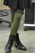 Longer Thicker Slouch Socks - Olive