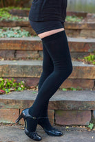 Extraordinarily Longer Thigh High Tube Socks - Black