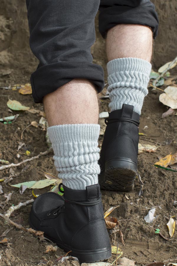 Cozy Slouch Socks - Silver Grey