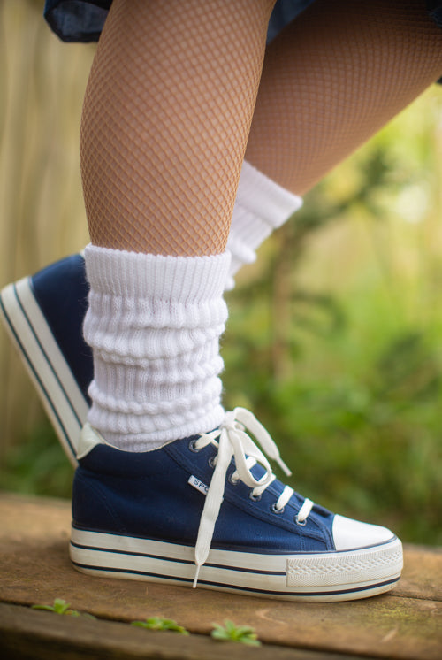 Cozy Slouch Socks - White