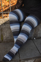 Extraordinarily Longer Elemental Stripe Socks - Glacier