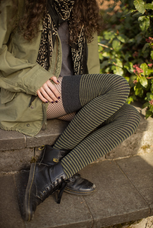 Extraordinary Boardwalk Thigh High - Dk. Charcoal & Olive
