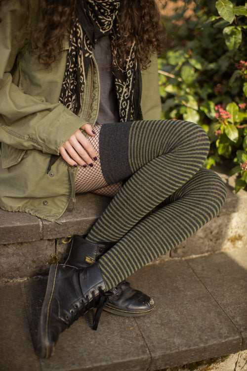 Extraordinary Boardwalk Thigh High - Dk. Charcoal & Olive