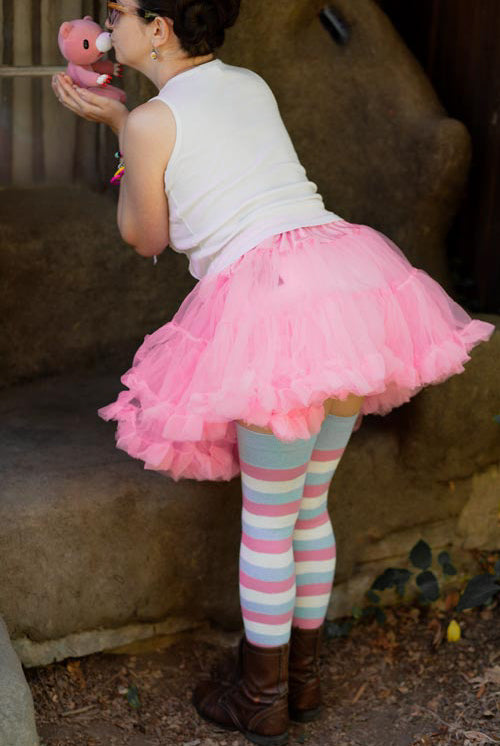 Extraordinary Cotton Candy Stripes Thigh High