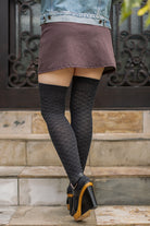 Extraordinary Diamond Wave Thigh High - Dark Charcoal