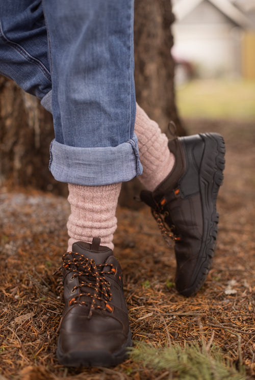 The Alaskan - Merino Hiking Socks - Baby Pink - Med/Lg